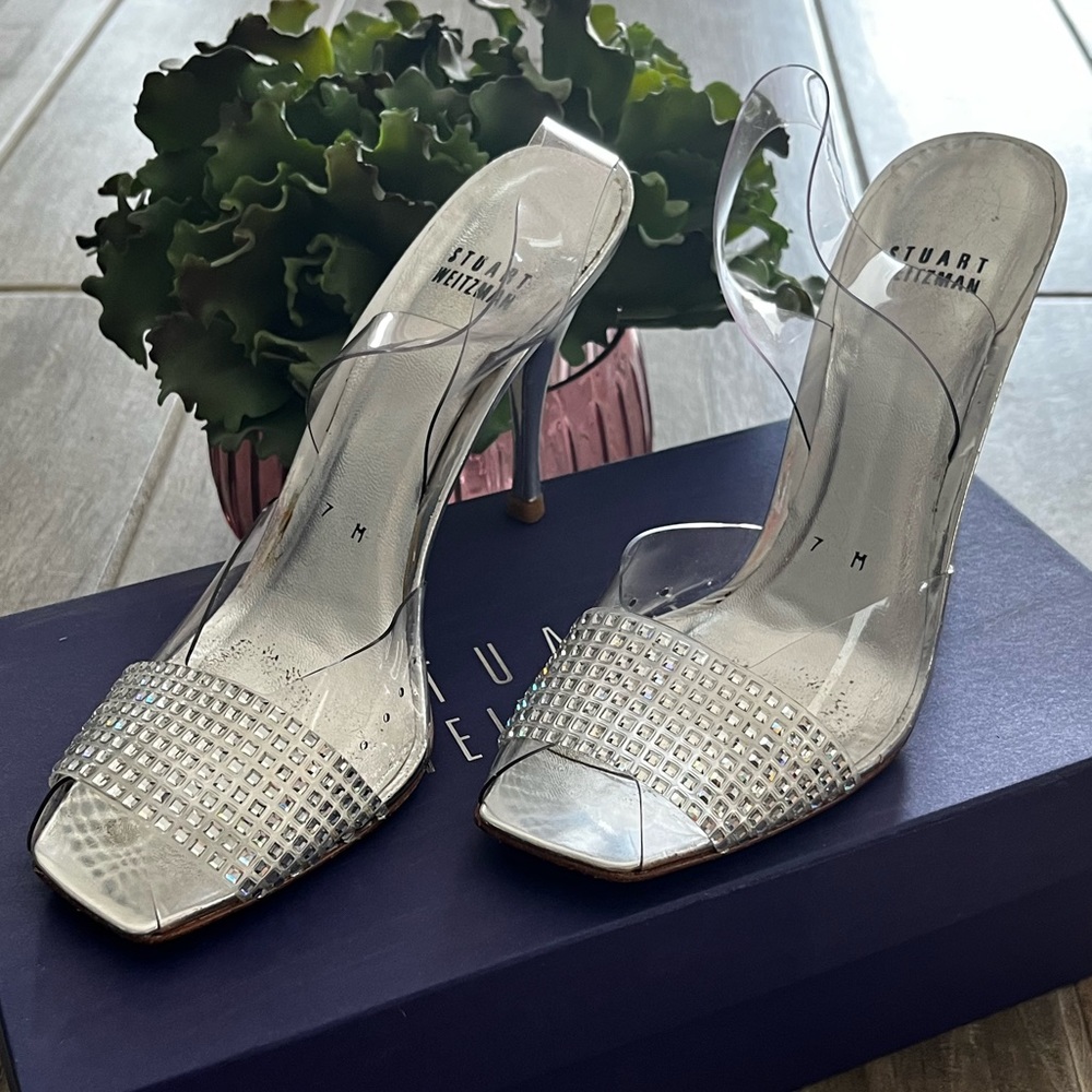 Stuart Weitzman Silver Specchio High Heel